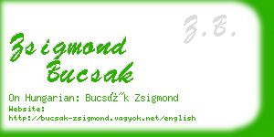 zsigmond bucsak business card